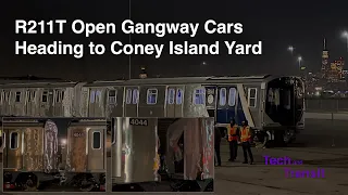 ⁴ᴷ ᴴᴰᴿ Brand New R211T Open Gangway Subway Cars on the move to Coney Island Yard