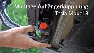 Montage der Anhängerkupplung am Tesla Model 3