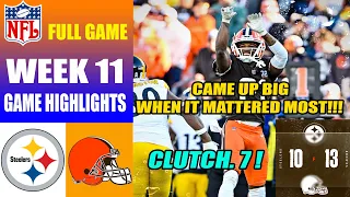 Pittsburgh Steelers vs Cleveland Browns [FULL GAME] WEEK 11 (11/19/23) | NFL Highlights 2023