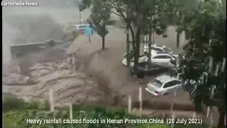 EarthPedia News [ FLOOD ] Heavy rainfall caused floods in China Henan Province Flood 20 July 2021