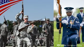 神業【ライフルを操る儀仗隊】アメリカ全軍のドリルパフォーマンス披露