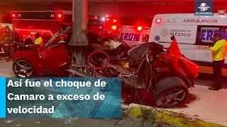 Momento exacto en que Camaro se destroza en cuestión de segundos tras impactarse