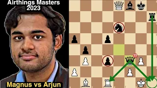 Arjun Beats Magnus in a Very Messy Game | Magnus vs Arjun | Airthings Masters 2023