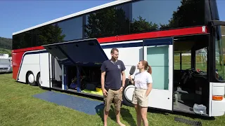 500.000 € Luxus-Liner-Wohnmobil für Familie selbstgebaut!  Leons Doppeldecker perfekt fast fertig!