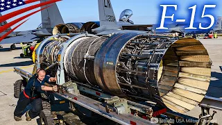 Maintaining the Powerful 200,000 Horsepower F-15 Engines - Removal, Install, etc.