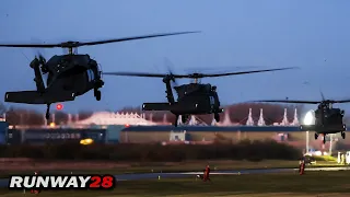 Demons Brigade; UH-60 Blackhawk & AH-64 Apache Arrivals at the Blue Hour @Gilze-Rijen