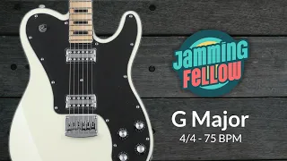 Bluesy Chillout Jam in G Major (Ionian) - Backing track with Scale Diagram and Chord Notes
