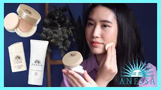 *NEW* Anessa Sunscreen Comparison ➡️ Makeup Base vs BB Foundation Base vs UV Gel Review + Demo ☀️