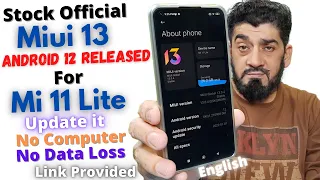 Update Mi 11 Lite To Stock Miui 13 Android 12  ENGLISH