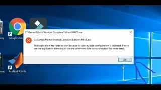 The application has failed to start because its side-by-side configuration is incorrect; 2018
