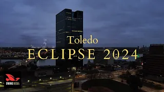 Drone Flight Downtown Toledo, Ohio | 4K Drone Footage Eclipse 2024