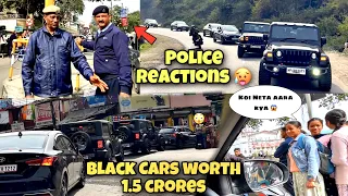 Police Reactions on Black Cars Kaafila |Biggest Black Cars collection of Himachal Worth 1.5 Crore😍