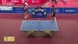 女乒直拍横打的对决 孙晨vs齐菲 Sun Chen vs Qi Fei 乒超联赛 2020 China Table Tennis Super League