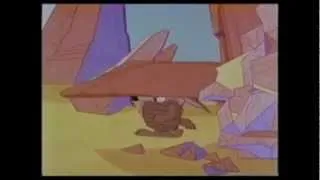 Wile E.Coyote crushed by a boulder