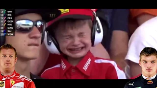 Kimi Raikkonen Cheers Up His Young Fan - Verstappen vs Raikkonen - F1 Spanish GP 2017