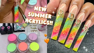 Trying New "Bomb Nails" Acrylics | 3XL Vertical Glitter Ombre | Acrylic Nail Tutorial
