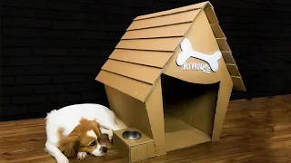 How to Make Amazing Puppy Dog House From Cardboard Diy By King OF Crafts