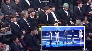 BTS reaction to Red Velvet at PCAA 181028