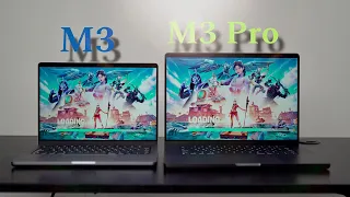 M3 vs M3 Pro MacBook Pro (Gaming Test) + Fortnite, Minecraft, Combat Master, Fishing Planet