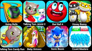 Going Balls, Talking Tom Jetski, Red Ball 4, Honey Bunny, Talking Tom Candy Run, Count Master...