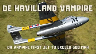 DE  HAVILLAND  VAMPIRE RARE FOOTAGE  AND A NEAR MISS ON TAKE OFF.