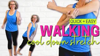 QUICK!  Six Minute WALKING Cool Down STRETCH, perfect after your workout!