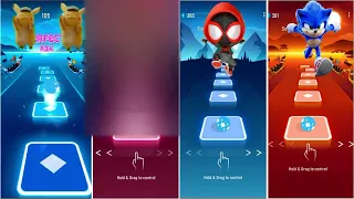 Spiderman vs Pikachu vs Sonic vs Talking Tom | Tiles Hop