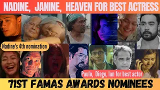 NADINE 4TH FAMAS BEST ACTRESS NOD|Janine Gutierrez|Heaven Peralejo|Paulo Avelino|Diego Loyzaga