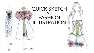 Quick Design Sketch vs Fashion Illustration