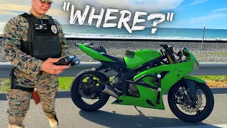 I Rode Into Marine Corps Base On My Stunt Bike...