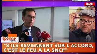 "S'ils reviennent sur l'accord à la SNCF, c'est le feu" : Sud-Rail met en garde le gouvernement