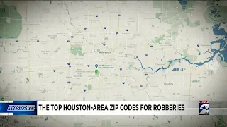 The top Houston area zip codes for robberies