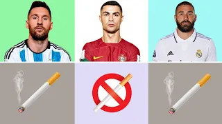 Famous Footballers Who Smoke Cigarettes in Real Life🤯😱 _ Cristiano Ronaldo , Messi , Mbappe