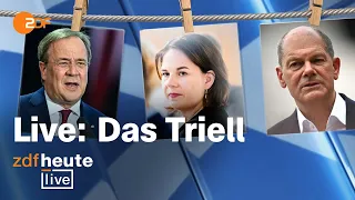 Bundestagswahl 2021: Triell ums Kanzleramt | Laschet, Scholz, Baerbock