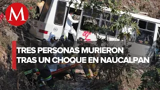 Tres personas murieron y 35 resultaron heridas tras el choque de un microbús en Naucalpan, EdoMex