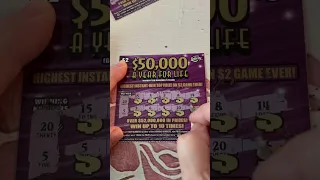 Florida lottery $50,000 a year for life scratch off ticket win #scratchofftickets #scratchers #fun ￼