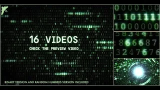 After effects template - matrix binary and random numbers code