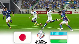 🔴JAPAN U23 vs UZBEKISTAN U23 FULL MATCH ⚽ FINAL AFC U23 ASIAN CUP QATAR 2024 ⚽ Football Gameplay PES