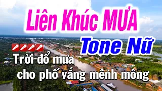 Karaoke Liên Khúc MƯA - Mưa Đêm Tỉnh Nhỏ - Tone Nữ | Ns Tuyết Nhi