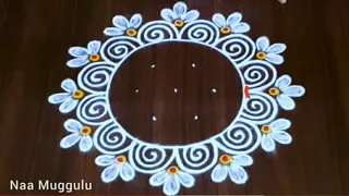 beautiful sankranthi special muggulu 🌺5×3 dots #naamuggulu #sankranthimuggulu#rangoli || Naa Muggulu