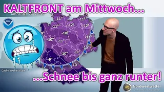 Kaltfront am Mittwoch bringt Kälte, mächtig Wind und Schnee bis ganz runter | Wettervorhersage