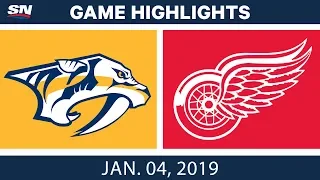 NHL Highlights | Predators vs. Red Wings - Jan. 4, 2019