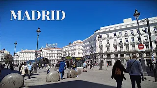 Exploring the Streets around Gran Vía & Puerta del Sol | Madrid Walking Tour | Spain | 4k 60fps HDR