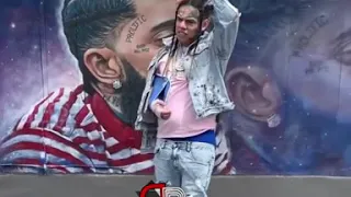 6ix9ine visits Nipsey Hussle mutal