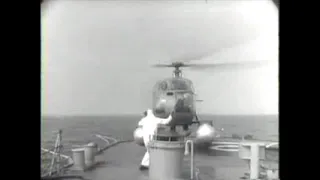 US Navy testing a SE 3130 Alouette II armed with 2 Torpedoes (1958)