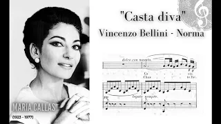 "Casta diva" Norma, V. Bellini - Maria Callas (with score!)1080p HD