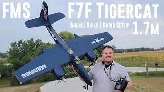 FMS - F7F Tigercat - 1700mm - Unbox, Build, & Radio Setup