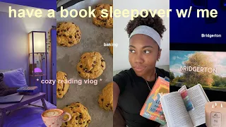 HAVE A BOOK SLEEPOVER WITH ME 🫧 🧸 cosy reading vlog, watching Bridgerton and bookish Q&A