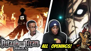 Reacting to ALL ATTACK ON TITAN Openings (1-7) for the First Time