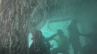 Marines participate in underwater egress training